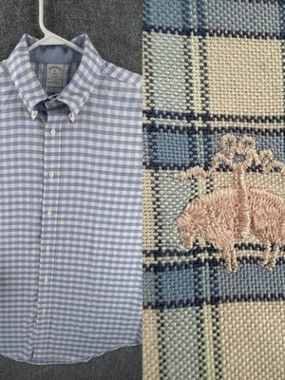 Brooks Brothers Oxford Button-Down XL Cotton OCBD Non-Iron Check Supima Regent